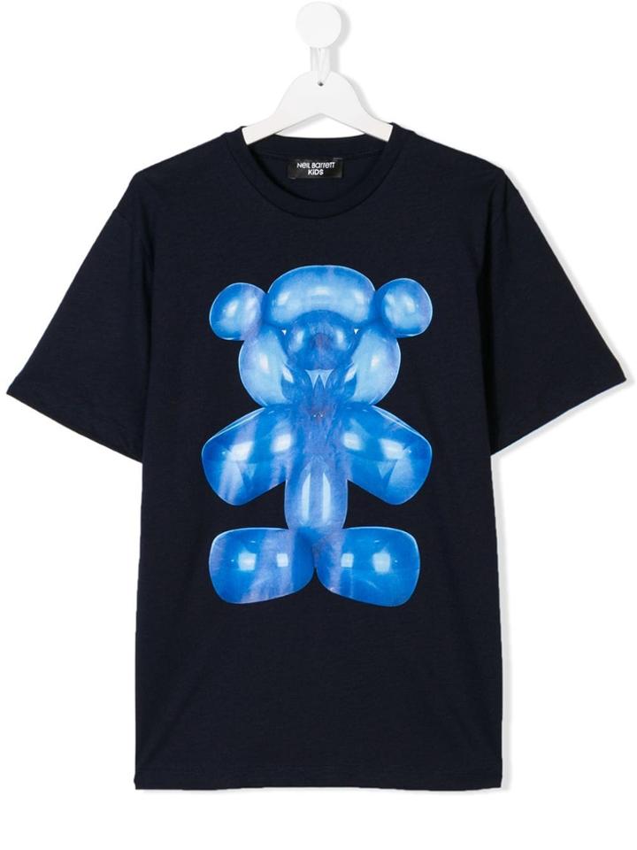 Neil Barrett Kids Teen Teddy Bear Print T-shirt - Blue