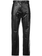 Nanushka Croc-effect Straight Trousers - Black
