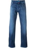 Jacob Cohen Straight Leg Jeans, Men's, Size: 33, Blue, Cotton/spandex/elastane