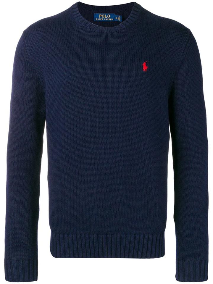 Polo Ralph Lauren Embroidered Pony Jumper - Blue