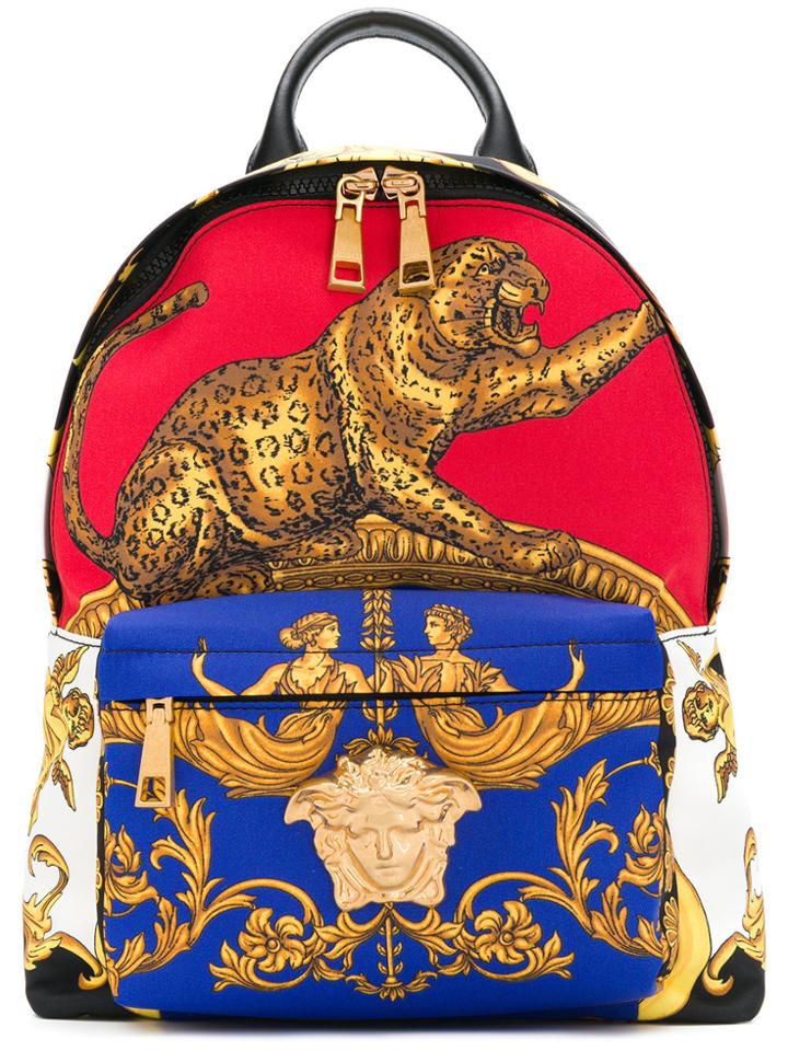Versace Baroque Print Backpack - Yellow & Orange