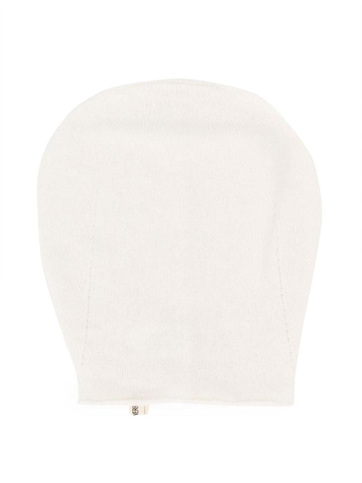 Anja Schwerbrock Teen Fine Knit Beanie Hat - White