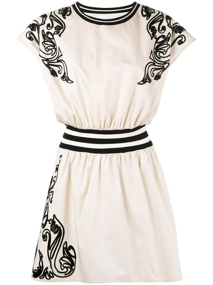 Gaelle Bonheur - Embroidered Details Dress - Women - Cotton - 2, Nude/neutrals, Cotton