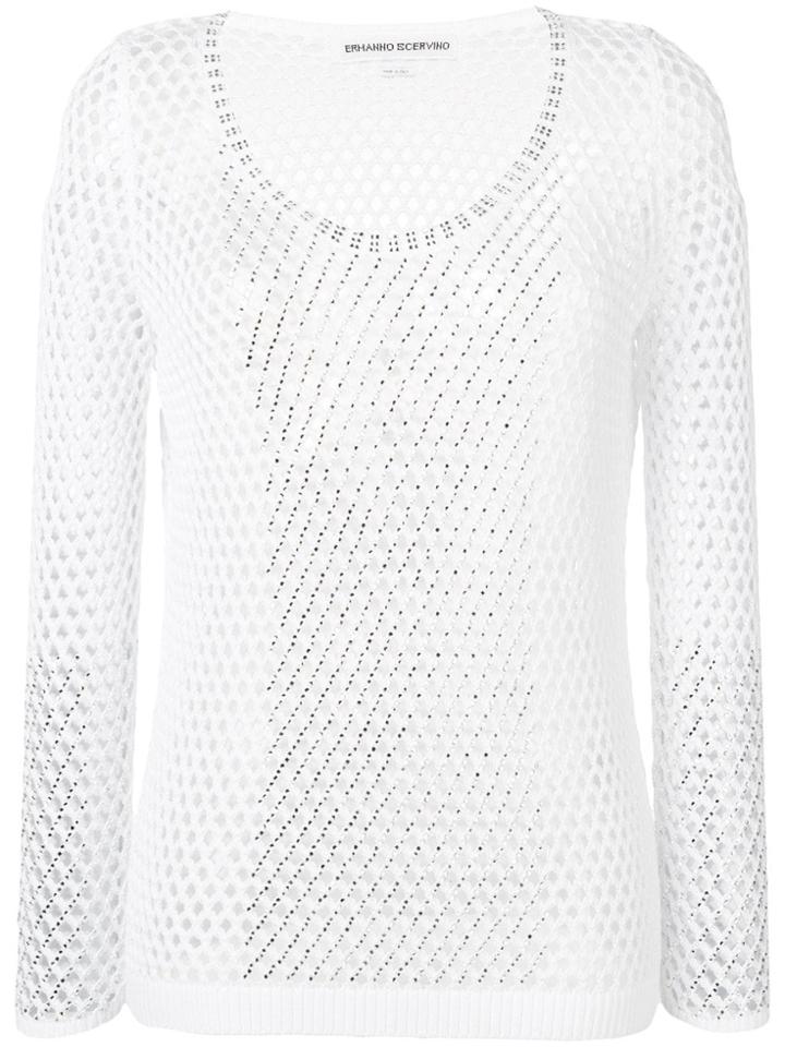 Ermanno Scervino Mesh Knit Top - White