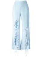 Reemami - Lace-up Cuff Trousers - Women - Polyester/viscose Crepe - S, Women's, Blue, Polyester/viscose Crepe
