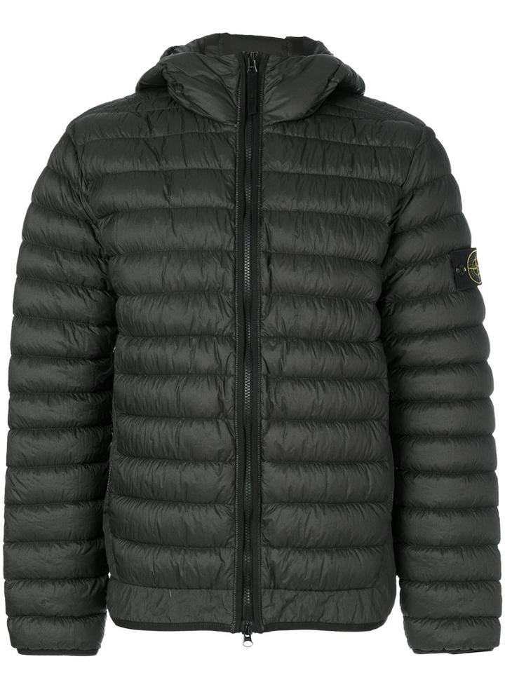 Stone Island - Hooded Padded Jacket - Men - Polyamide/resin/duck Feathers - Xxl, Grey, Polyamide/resin/duck Feathers