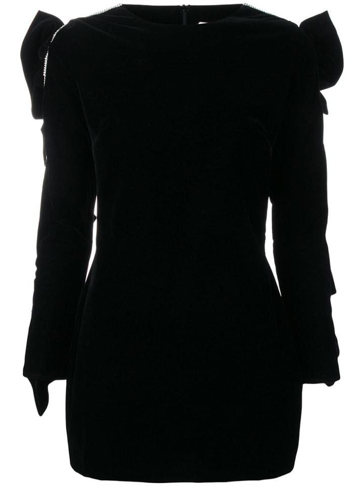 Loulou Ruffle-detail Mini Dress - Black