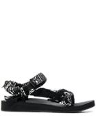 Arizona Love Scarf-tied Flat Sandals - Black