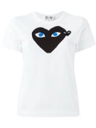 Heart Print T-shirt, Women's, Size: Large, White, Cotton, Comme Des Garçons Play