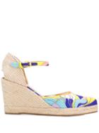 Emilio Pucci Rivera Print Wedge Espadrilles - Purple