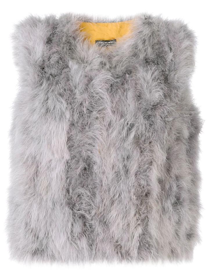 Yves Salomon Feathered Vest - Grey