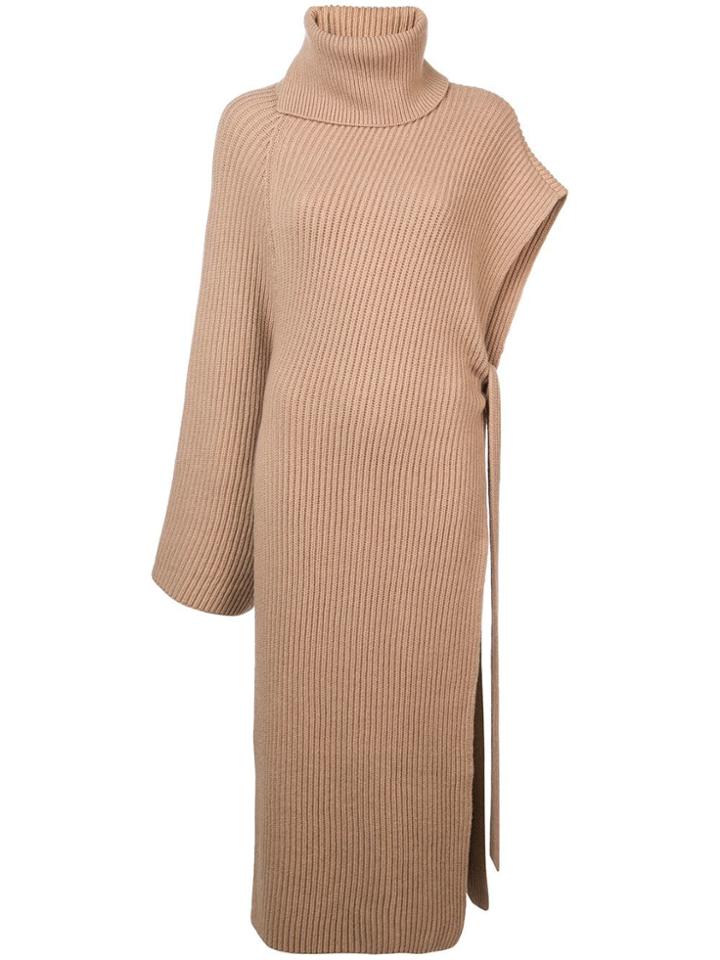 Rosetta Getty Rib Knit Asymmetric Tunic - Nude & Neutrals