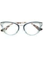 Prada Eyewear Cat Eye-frame Glasses - Blue