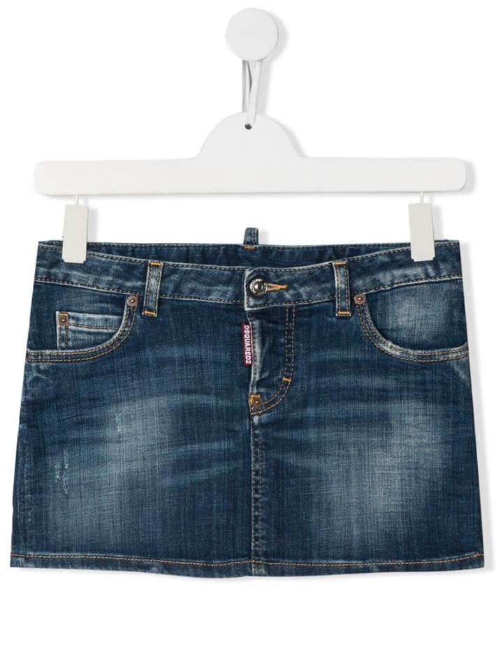 Dsquared2 Kids Teen Denim Mini Skirt - Blue
