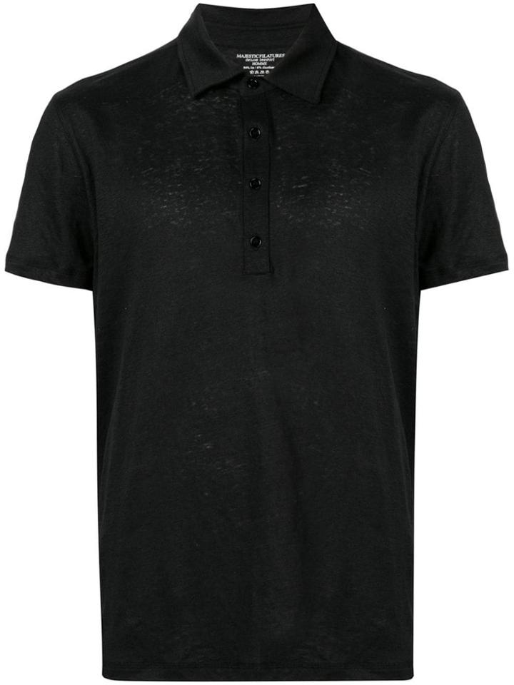Majestic Filatures Shortsleeved Polo Shirt - Black