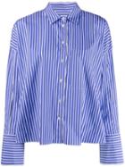 Odeeh Oversized Striped Shirt - Blue
