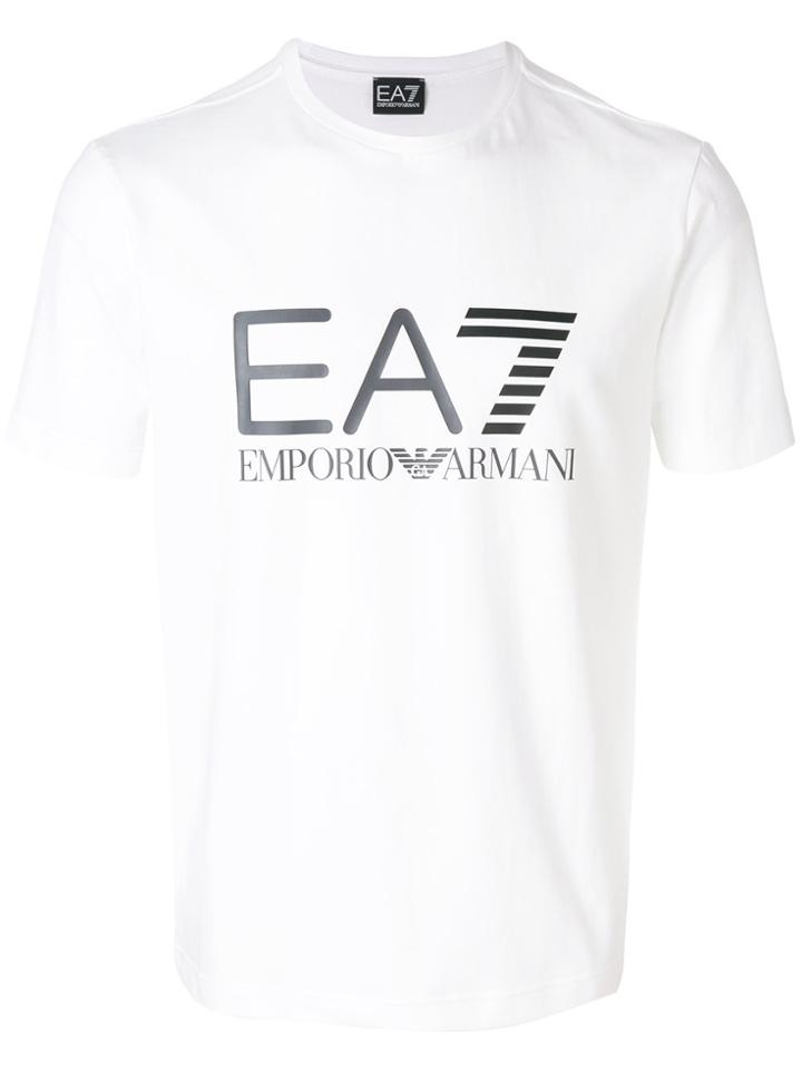 Ea7 Emporio Armani Front Logo Printed T-shirt - White