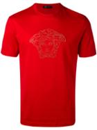 Versace - Medusa Embroidered T-shirt - Men - Cotton - S, Red, Cotton