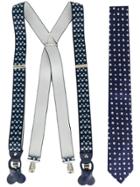 Fefè Floral Braces And Tie Set - Blue
