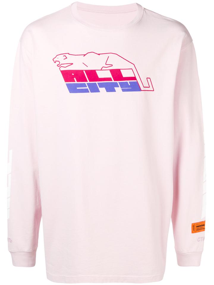 Heron Preston Slogan Sweatshirt - Pink & Purple