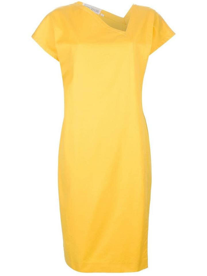 Versace Pre-owned Asymmetric Neck Dress - Yellow