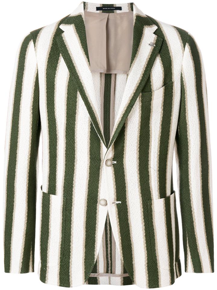 Tagliatore Striped Blazer - Green