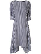 Juun.j Striped Flared Dress - Blue