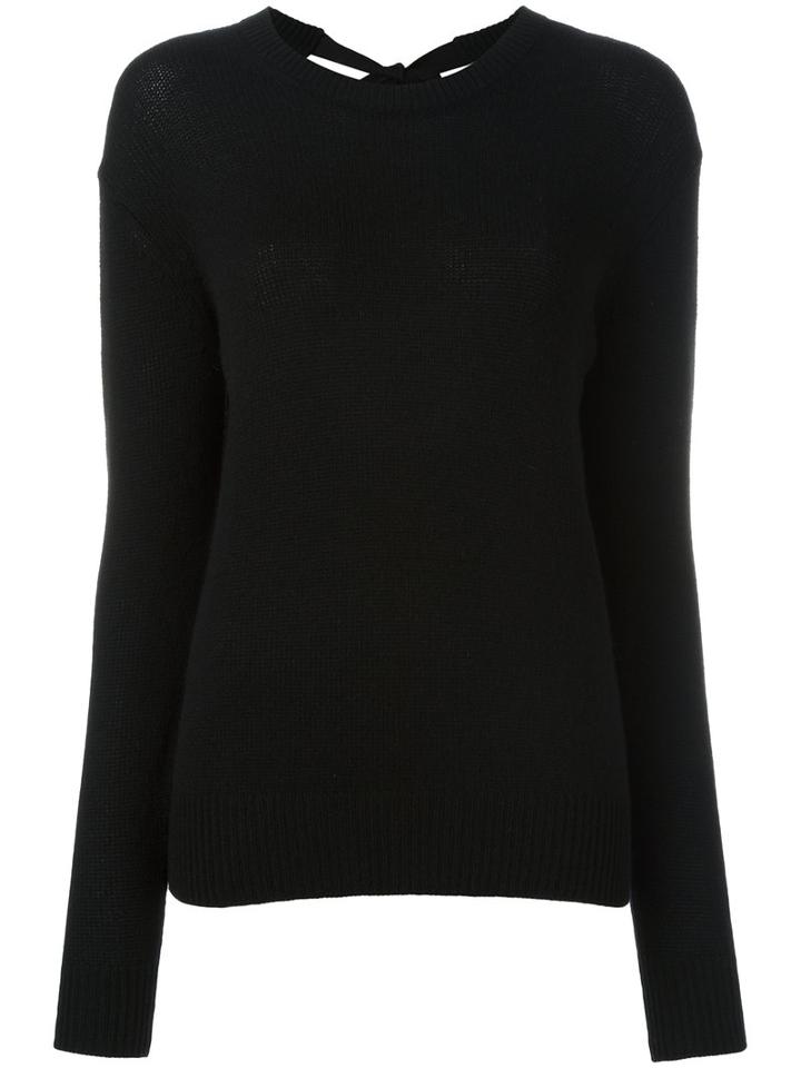Joseph Rear Bow Jumper, Women's, Size: Small, Black, Cashmere