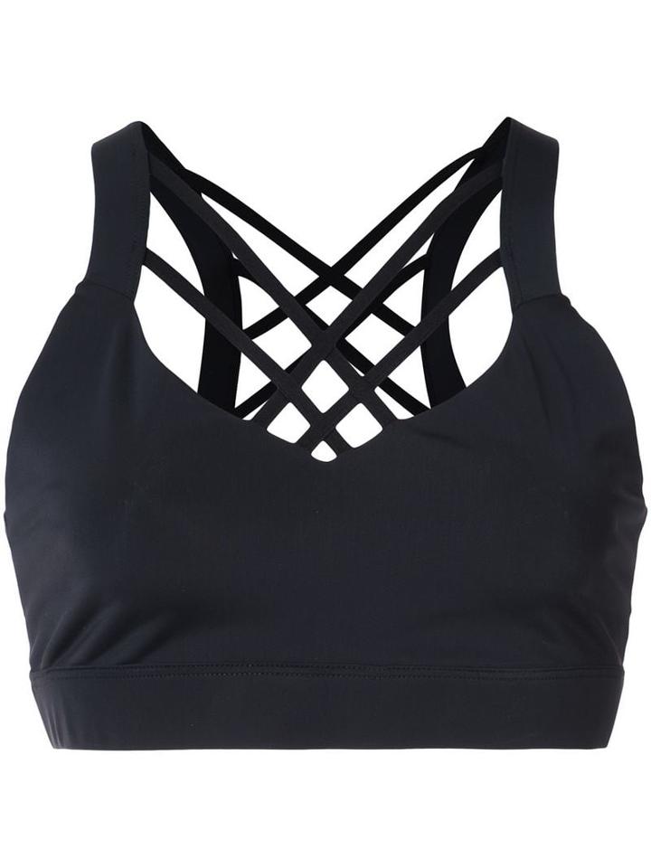 Cushnie Cross Strap Sports Bra - Black