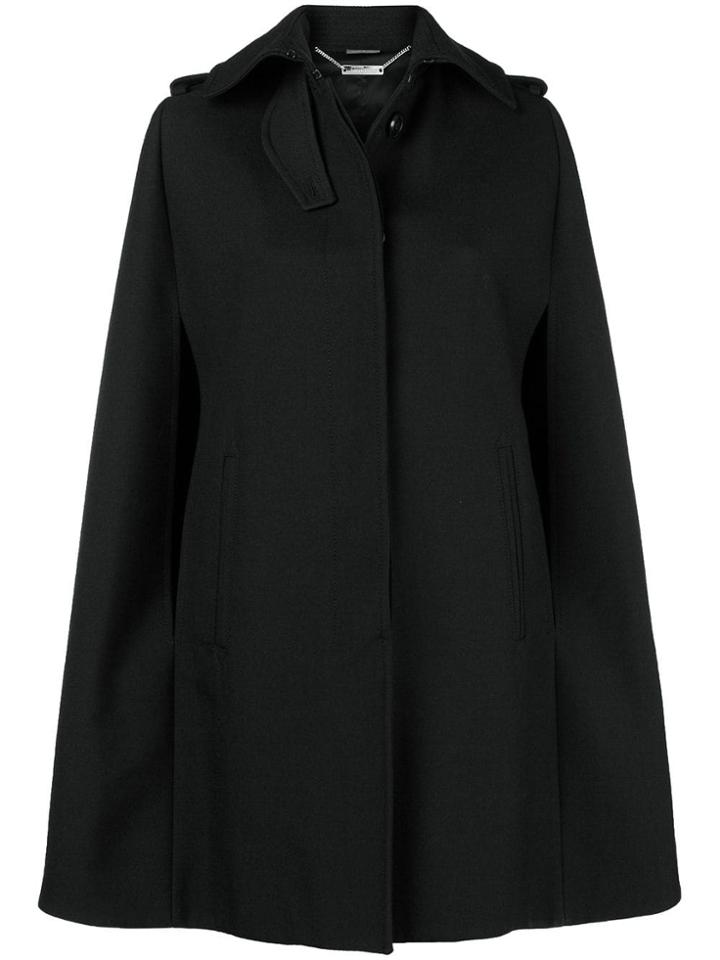 Alexander Mcqueen Cutaway Collar Cape - Black