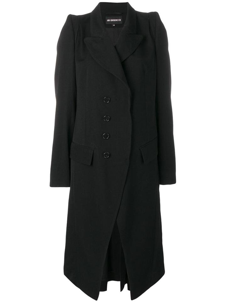 Ann Demeulemeester Off-centre Fastening Coat - Black
