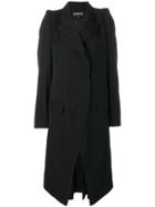 Ann Demeulemeester Off-centre Fastening Coat - Black