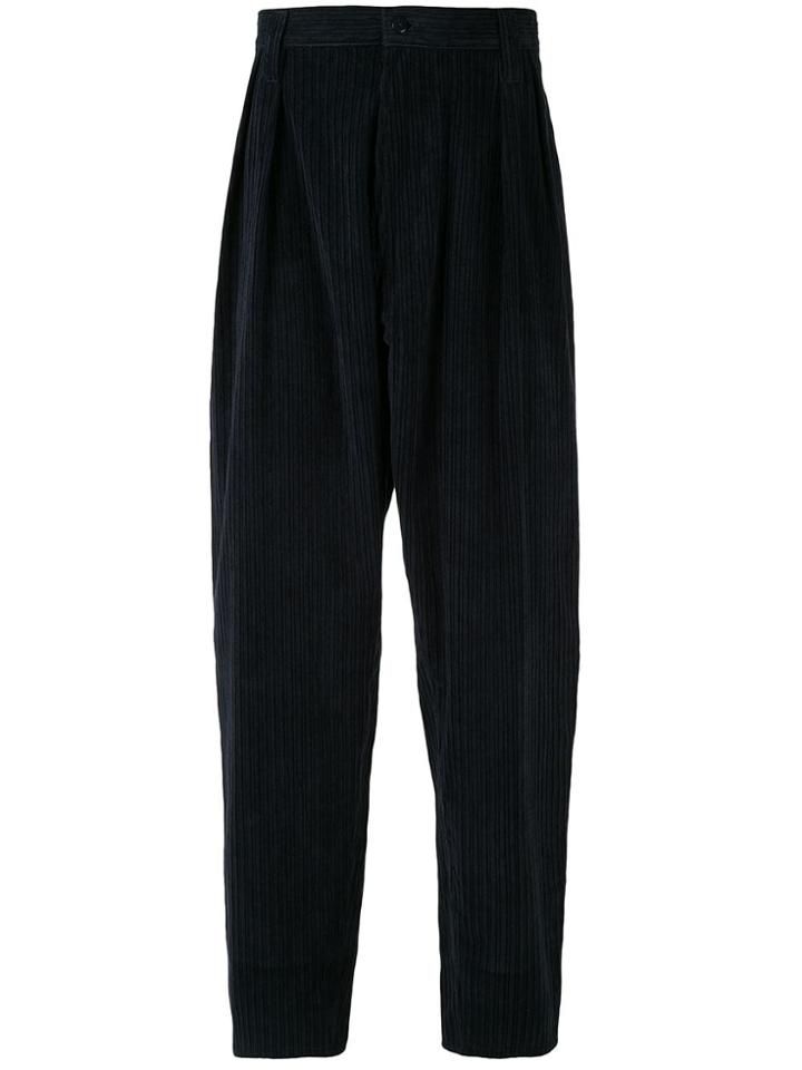 E. Tautz Ribbed Tapered Trousers - Blue