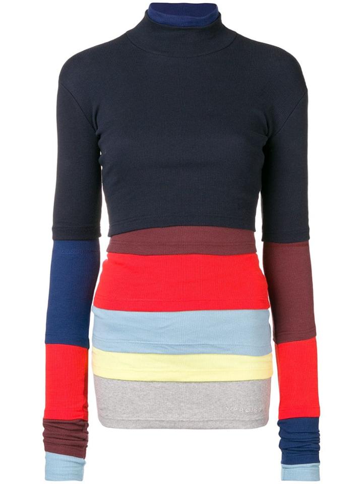 Y / Project Layered Multi-panel Knitted Top - Blue