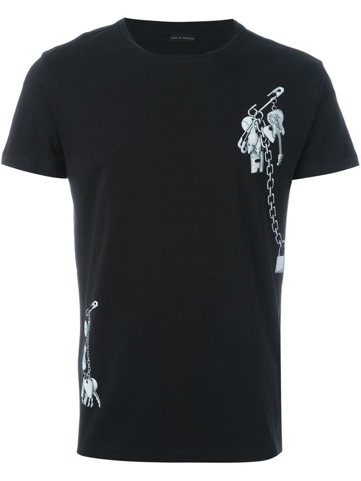 Marc Jacobs Safety Pin Charm Print T-shirt, Men's, Size: Xxl, Black, Cotton