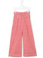 Simonetta - Printed Wide Leg Trousers - Kids - Cotton - 12 Yrs, Red