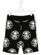 Philipp Plein Kids Skull Print Shorts, Boy's, Size: 16 Yrs, Black