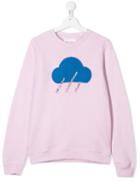 Alberta Ferretti Kids Teen Embellished Cloud Print Sweatshirt - Pink