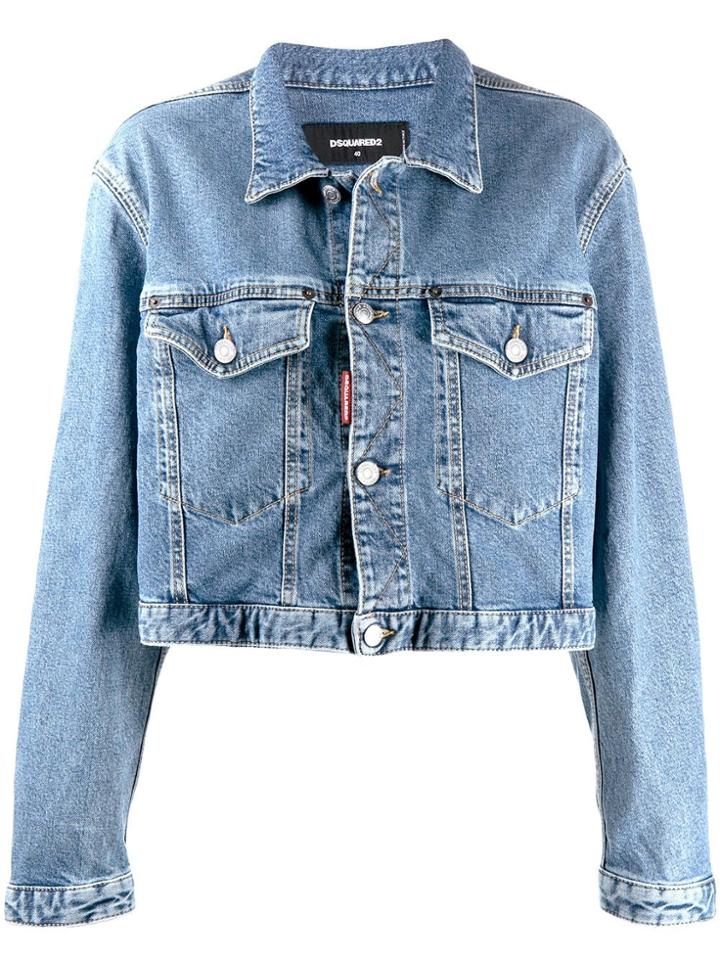Dsquared2 Boxy Fit Denim Jacket - Blue