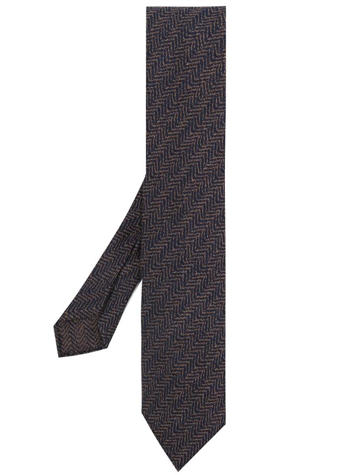Lardini Embroidered Tie - Blue