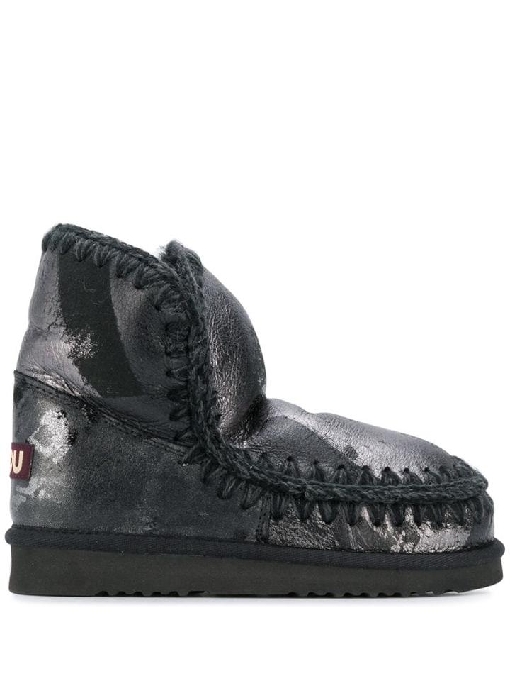 Mou Mou Fw101001c Eskimo 18 Mepblk Leather/fur/exotic Skins->leather -