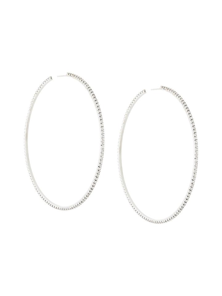 Area Embellished Hoop Earrings - Metallic