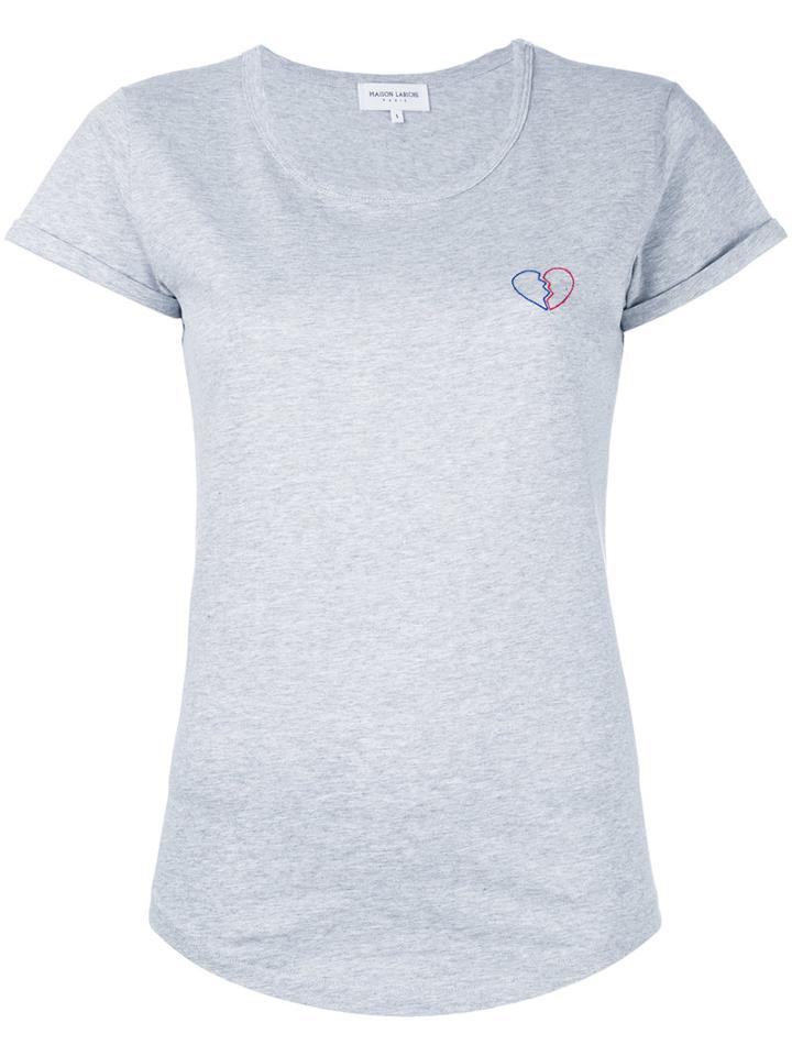Maison Labiche Broken Heart T-shirt, Women's, Size: Medium, Grey, Cotton