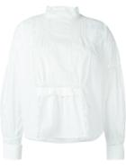 Sacai Lace Panel Blouse, Women's, Size: 3, White, Cotton/polyester