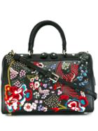 Alice+olivia Embroidered Bird Tote, Women's, Black