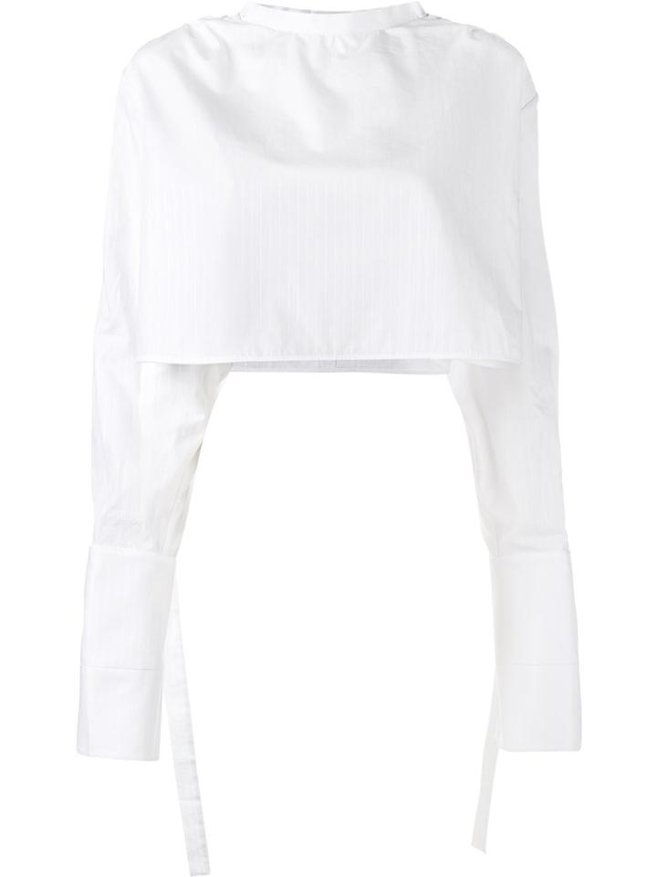 Ellery Hallucinate Cropped Top, Women's, Size: 12, White, Cotton