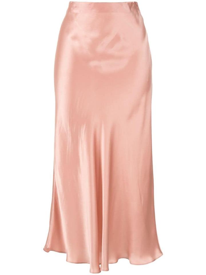 Le Kasha Bias Cut Satin Skirt - Pink