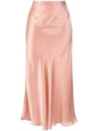 Le Kasha Bias Cut Satin Skirt - Pink