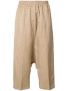 Jil Sander - Loose Cropped Trousers - Women - Linen/flax/viscose - 34, Brown, Linen/flax/viscose