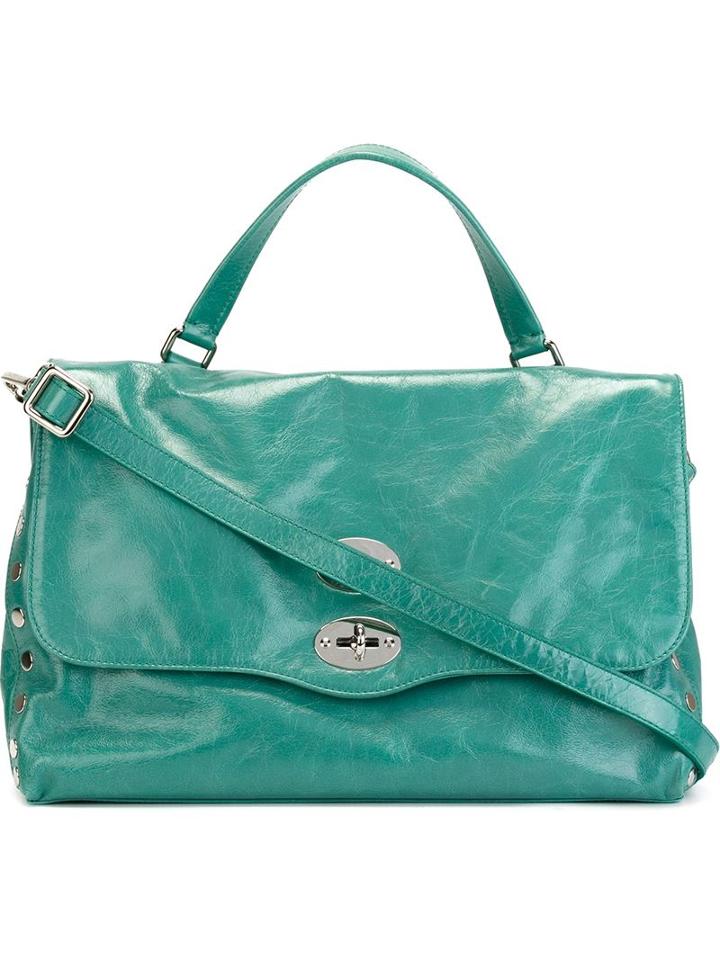 Zanellato Medium Postina Satchel, Women's, Green, Calf Leather